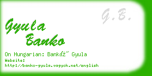 gyula banko business card